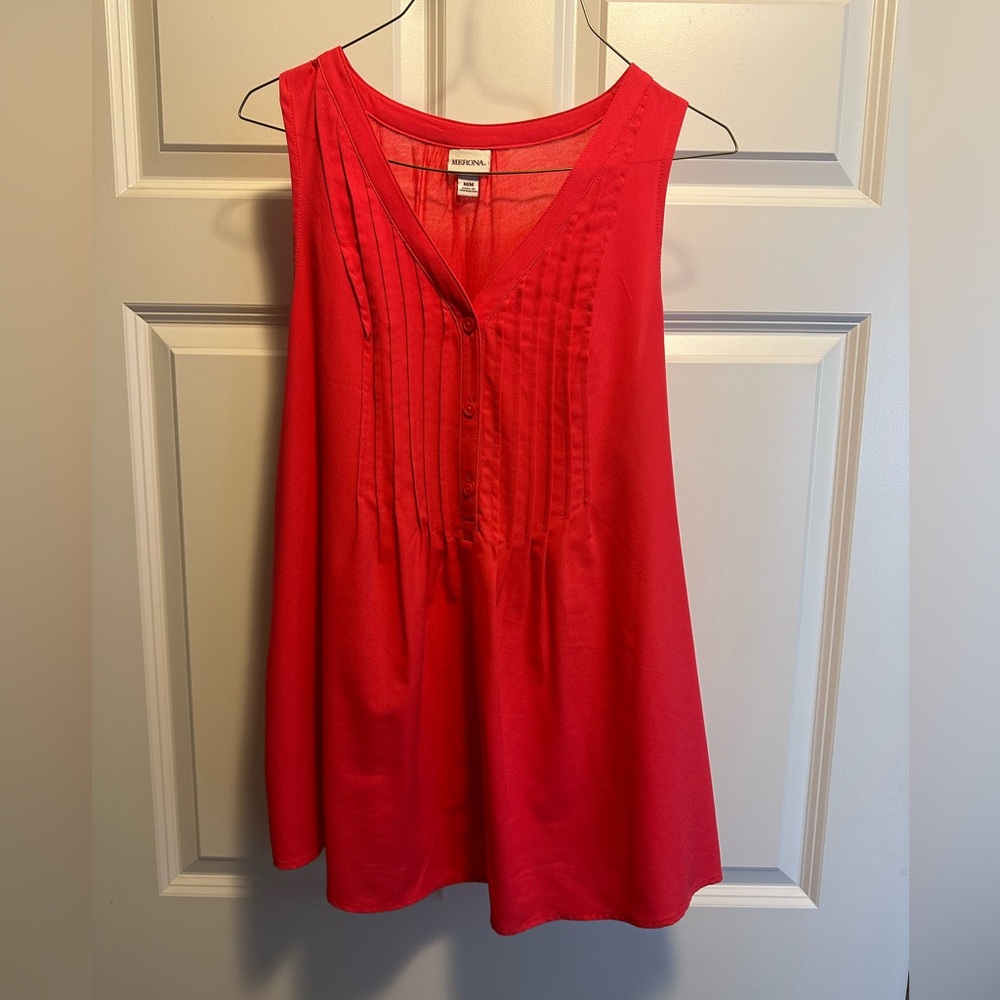 Hot pink sleeveless blouse, lightly worn, size M Merona brand